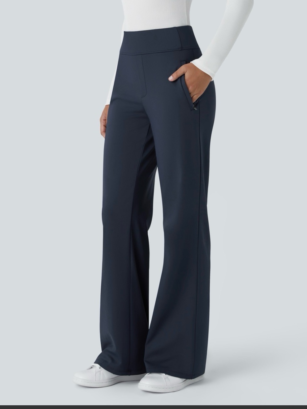 Halara Flex™ DayStretch Mid Rise Side Zipper Pocket Work Flare Pants